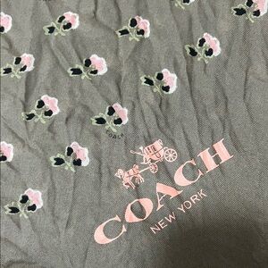 Coach Pink and green Floral Fabric. Large 56’x72’